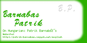 barnabas patrik business card